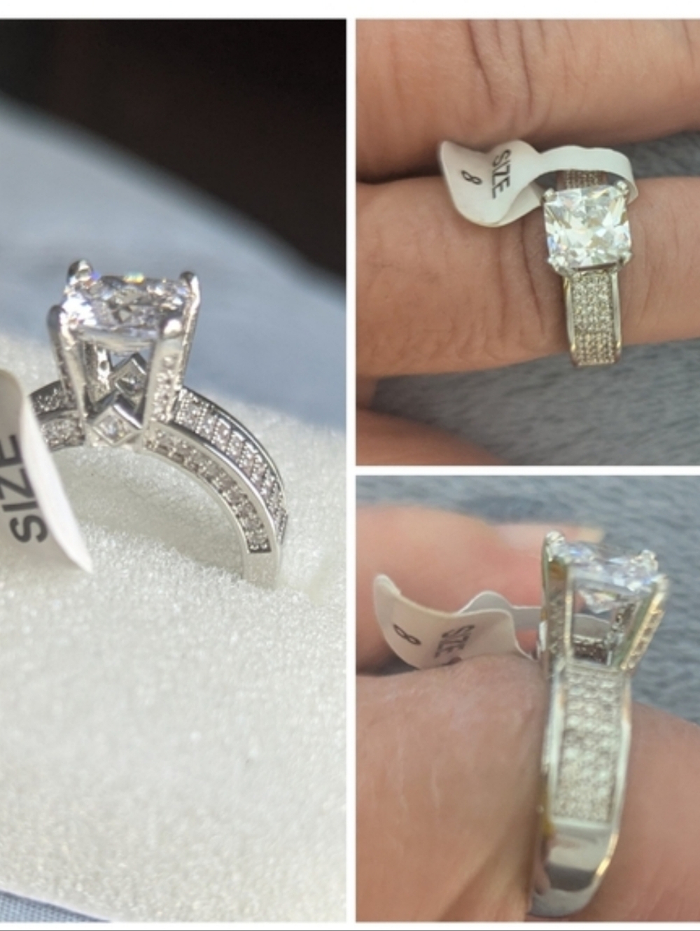 Sterling Silver Cubic Zirconia Engagement Ring - White